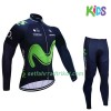 Radbekleidung Radtrikot Langarm + Lang Radhose 2017 Movistar Team Kinder N001